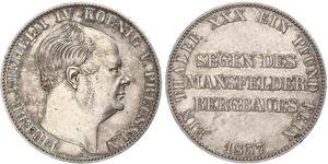 1 Thaler Royaume de Prusse (1701-1918) Argent Frédéric-Guillaume IV de Prusse (1795 - 1861)