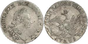 1 Thaler Royaume de Prusse (1701-1918) Argent Frédéric II de Prusse (1712 – 1786)