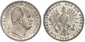 1 Thaler Royaume de Prusse (1701-1918) Argent Wilhelm I, German Emperor (1797-1888)