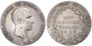 1 Thaler Royaume de Prusse (1701-1918) Argent Frédéric-Guillaume III de Prusse (1770 -1840)