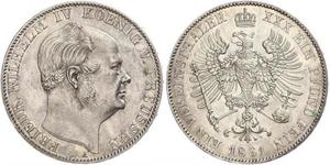 1 Thaler Royaume de Prusse (1701-1918) Argent Frédéric-Guillaume IV de Prusse (1795 - 1861)