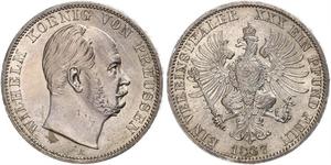 1 Thaler Royaume de Prusse (1701-1918) Argent Wilhelm I, German Emperor (1797-1888)