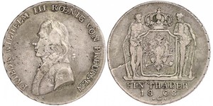 1 Thaler Royaume de Prusse (1701-1918) Argent Frédéric-Guillaume III de Prusse (1770 -1840)