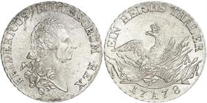 1 Thaler Royaume de Prusse (1701-1918) Argent Frédéric II de Prusse (1712 – 1786)