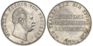 1 Thaler Royaume de Prusse (1701-1918) Argent Wilhelm I, German Emperor (1797-1888)