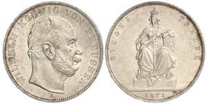 1 Thaler Royaume de Prusse (1701-1918) Argent Wilhelm I, German Emperor (1797-1888)