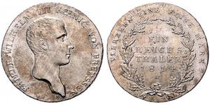 1 Thaler Royaume de Prusse (1701-1918) Argent Frédéric-Guillaume III de Prusse (1770 -1840)