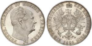 1 Thaler Royaume de Prusse (1701-1918) Argent Frédéric-Guillaume IV de Prusse (1795 - 1861)