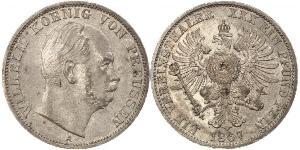 1 Thaler Royaume de Prusse (1701-1918) Argent Wilhelm I, German Emperor (1797-1888)