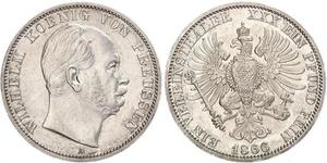 1 Thaler Royaume de Prusse (1701-1918) Argent Wilhelm I, German Emperor (1797-1888)