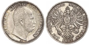 1 Thaler Royaume de Prusse (1701-1918) Argent Wilhelm I, German Emperor (1797-1888)