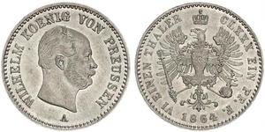 1 Thaler Royaume de Prusse (1701-1918) Argent Wilhelm I, German Emperor (1797-1888)