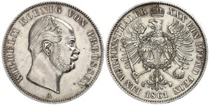 1 Thaler Royaume de Prusse (1701-1918) Argent Wilhelm I, German Emperor (1797-1888)