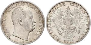 1 Thaler Royaume de Prusse (1701-1918) Argent Wilhelm I, German Emperor (1797-1888)