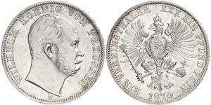 1 Thaler Royaume de Prusse (1701-1918) Argent Wilhelm I, German Emperor (1797-1888)