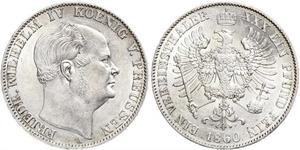 1 Thaler Royaume de Prusse (1701-1918) Argent Frédéric-Guillaume IV de Prusse (1795 - 1861)