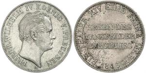 1 Thaler Royaume de Prusse (1701-1918) Argent Frédéric-Guillaume IV de Prusse (1795 - 1861)