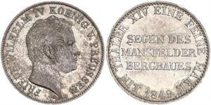 1 Thaler Royaume de Prusse (1701-1918) Argent Frédéric-Guillaume IV de Prusse (1795 - 1861)