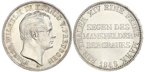 1 Thaler Royaume de Prusse (1701-1918) Argent Frédéric-Guillaume IV de Prusse (1795 - 1861)