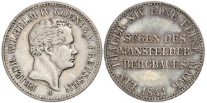 1 Thaler Royaume de Prusse (1701-1918) Argent Frédéric-Guillaume IV de Prusse (1795 - 1861)