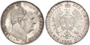 1 Thaler Royaume de Prusse (1701-1918) Argent Frédéric-Guillaume IV de Prusse (1795 - 1861)