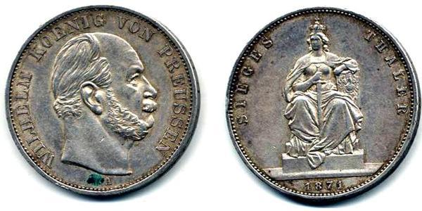 1 Thaler Royaume de Prusse (1701-1918) Argent Wilhelm I, German Emperor (1797-1888)