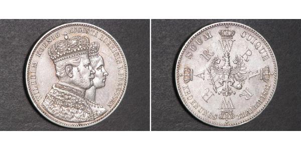 1 Thaler Royaume de Prusse (1701-1918) Argent Wilhelm I, German Emperor (1797-1888)
