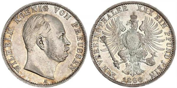 1 Thaler Royaume de Prusse (1701-1918) Argent Wilhelm I, German Emperor (1797-1888)