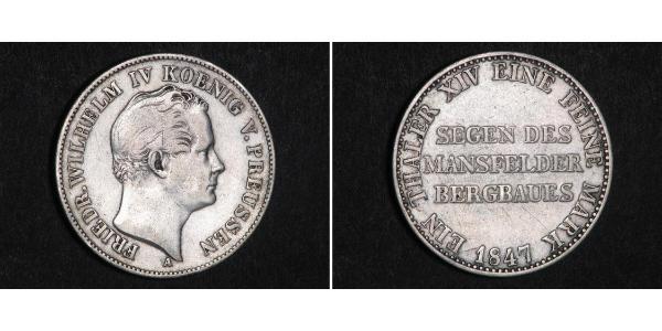 1 Thaler Royaume de Prusse (1701-1918) Argent Frédéric-Guillaume IV de Prusse (1795 - 1861)