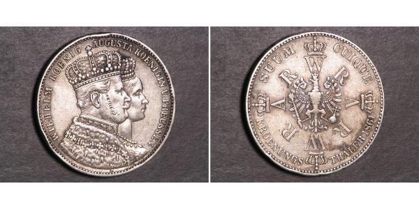 1 Thaler Royaume de Prusse (1701-1918) Argent Wilhelm I, German Emperor (1797-1888)
