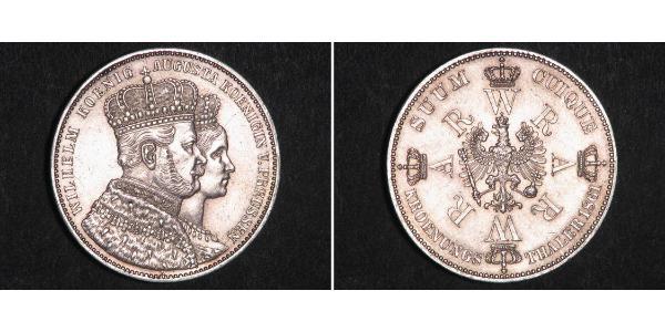 1 Thaler Royaume de Prusse (1701-1918) Argent Wilhelm I, German Emperor (1797-1888)