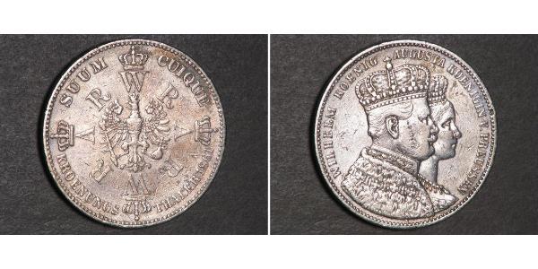 1 Thaler Royaume de Prusse (1701-1918) Argent Wilhelm I, German Emperor (1797-1888)