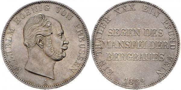 1 Thaler Royaume de Prusse (1701-1918) Argent Wilhelm I, German Emperor (1797-1888)