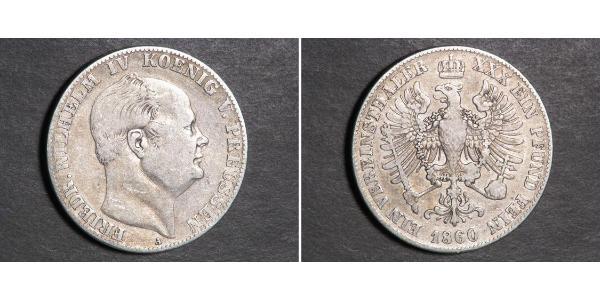 1 Thaler Royaume de Prusse (1701-1918) Argent Frédéric-Guillaume IV de Prusse (1795 - 1861)