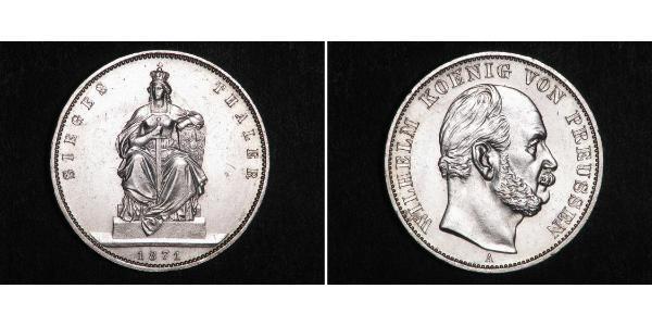 1 Thaler Royaume de Prusse (1701-1918) Argent Wilhelm I, German Emperor (1797-1888)
