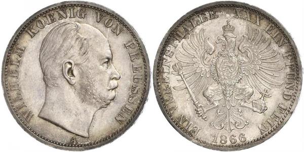 1 Thaler Royaume de Prusse (1701-1918) Argent Wilhelm I, German Emperor (1797-1888)