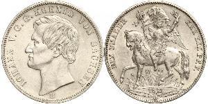 1 Thaler Royaume de Saxe (1806 - 1918) Argent Jean Ier de Saxe (1801-1873)