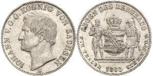 1 Thaler Royaume de Saxe (1806 - 1918) Argent Jean Ier de Saxe (1801-1873)