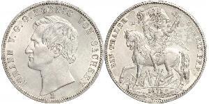 1 Thaler Royaume de Saxe (1806 - 1918) Argent Jean Ier de Saxe (1801-1873)