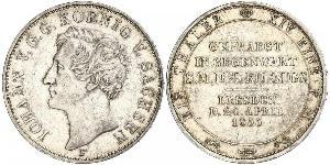 1 Thaler Royaume de Saxe (1806 - 1918) Argent Jean Ier de Saxe (1801-1873)