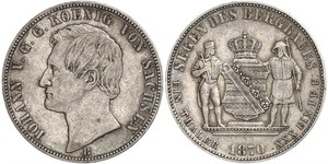 1 Thaler Royaume de Saxe (1806 - 1918) Argent Jean Ier de Saxe (1801-1873)