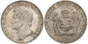 1 Thaler Royaume de Saxe (1806 - 1918) Argent Jean Ier de Saxe (1801-1873)