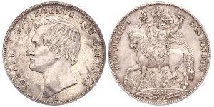 1 Thaler Royaume de Saxe (1806 - 1918) Argent Jean Ier de Saxe (1801-1873)