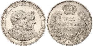 1 Thaler Royaume de Saxe (1806 - 1918) Argent Jean Ier de Saxe (1801-1873)