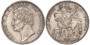 1 Thaler Royaume de Saxe (1806 - 1918) Argent Jean Ier de Saxe (1801-1873)