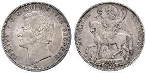 1 Thaler Royaume de Saxe (1806 - 1918) Argent Jean Ier de Saxe (1801-1873)