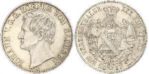 1 Thaler Royaume de Saxe (1806 - 1918) Argent Jean Ier de Saxe (1801-1873)