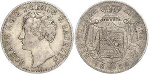 1 Thaler Royaume de Saxe (1806 - 1918) Argent Jean Ier de Saxe (1801-1873)