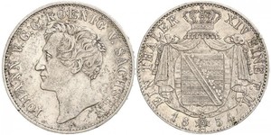 1 Thaler Royaume de Saxe (1806 - 1918) Argent Jean Ier de Saxe (1801-1873)