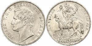 1 Thaler Royaume de Saxe (1806 - 1918) Argent Jean Ier de Saxe (1801-1873)